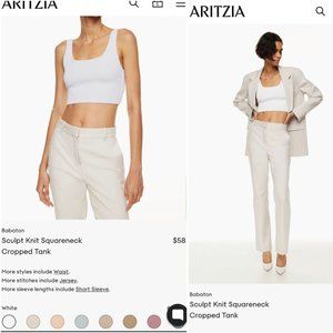 Arizia/Babaton Cropped ribbed tank top Size S Color White
